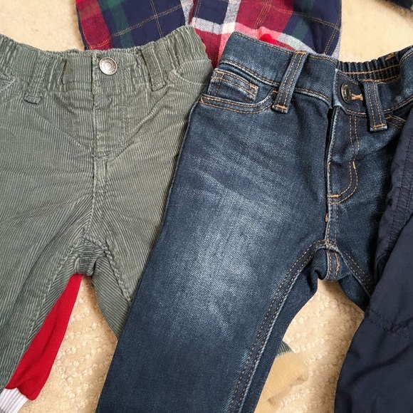 Nb-3 m Christmas holiday bundle aesthetic baby boy plaid flannel corduroys pants - Picture 4 of 4